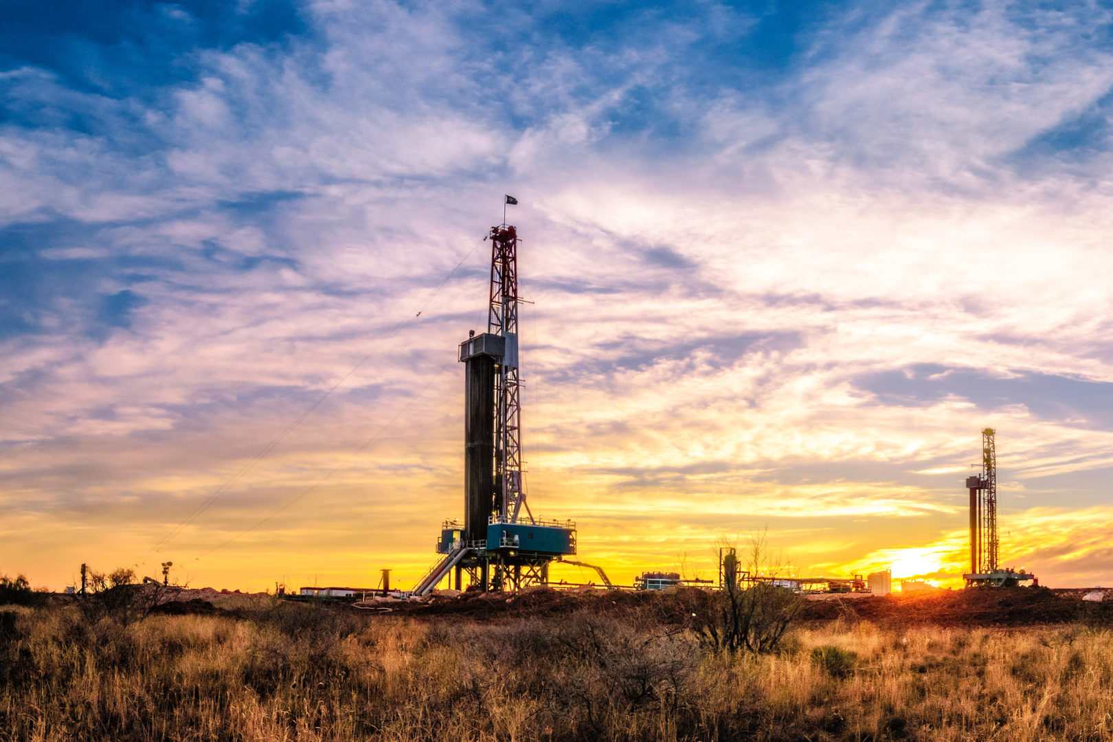 Drilling Rig Sunset Panorama M